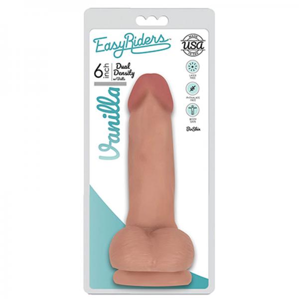 Easy Rider Bioskin Dual Density Dong 6in With Balls Vanilla
