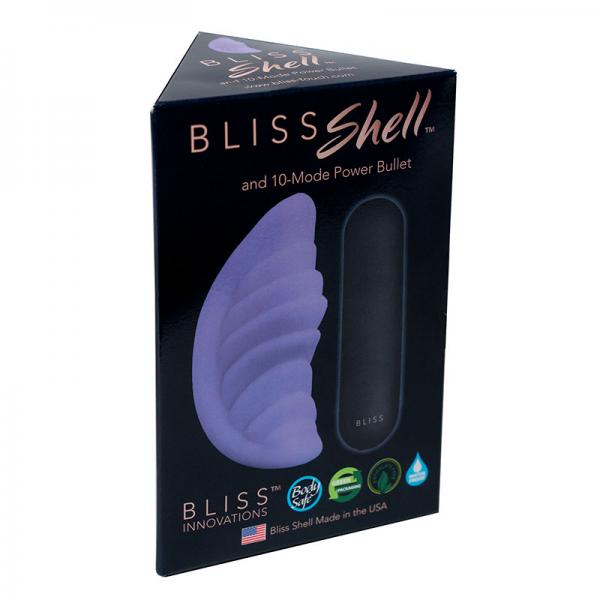 Bliss Shell With Rechargeable Bullet Purple 10 Function Waterproof