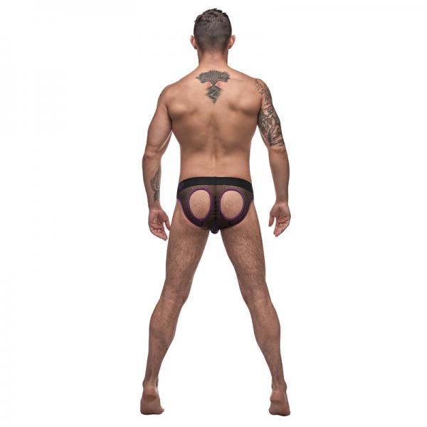 Male Power Airotic Mesh Butt Out Bikini Black Large