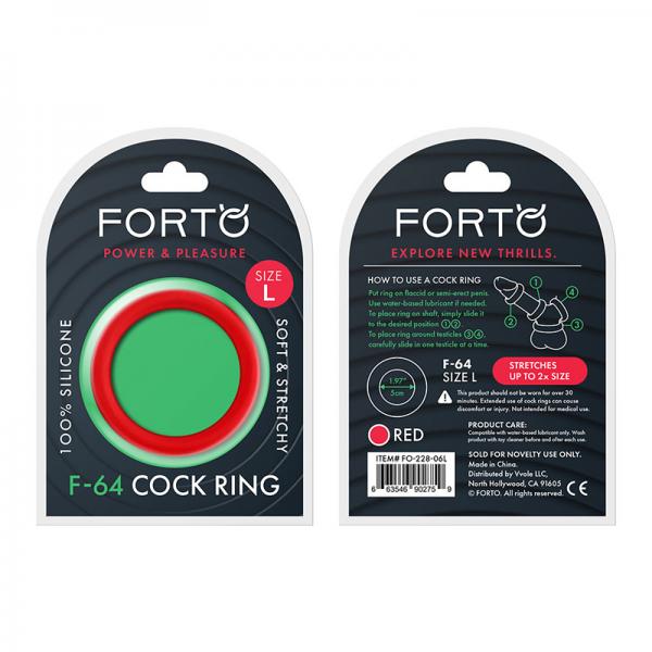 Forto F-64: 50mm 100% Silicone Ring Wide Lg Red