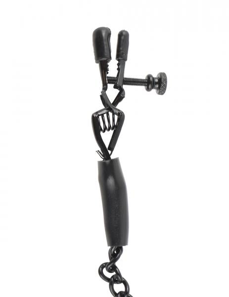 Fetish Fantasy Adjustable Nipple Chain Clamps Black