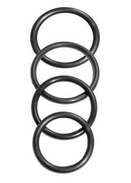 Sportsheets Rubber Rings 4 Pack Black