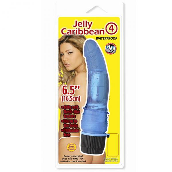 Jelly Caribbean #4 Waterproof Vibrator - Blue