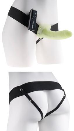 Fetish Fantasy Vibrating Hollow Strap-On Glow In The Dark