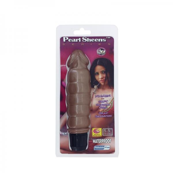 Pearl Sheen Ribbed Vibrator Brown