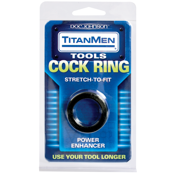 Titanmen Cock Ring  Stretch To Fit  - Black