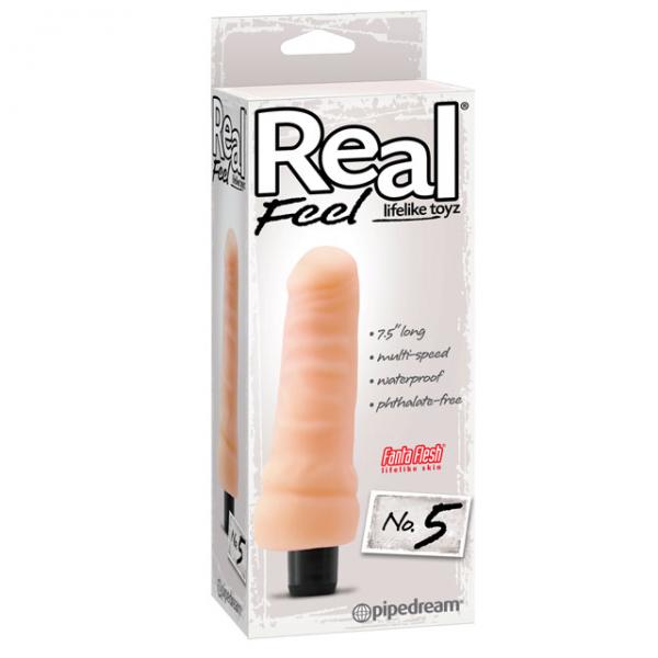 Real Feel Lifelike Toyz No 5 Beige Vibrating Dildo