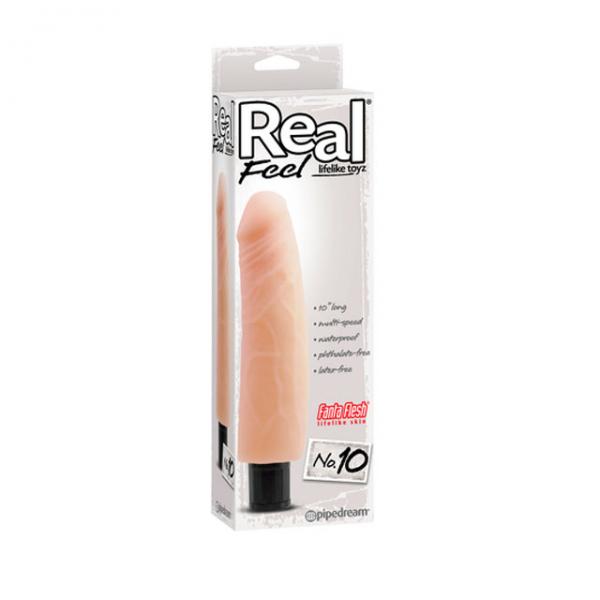 Real Feel Lifelike Toyz No 10 Vibrating Dildo Beige