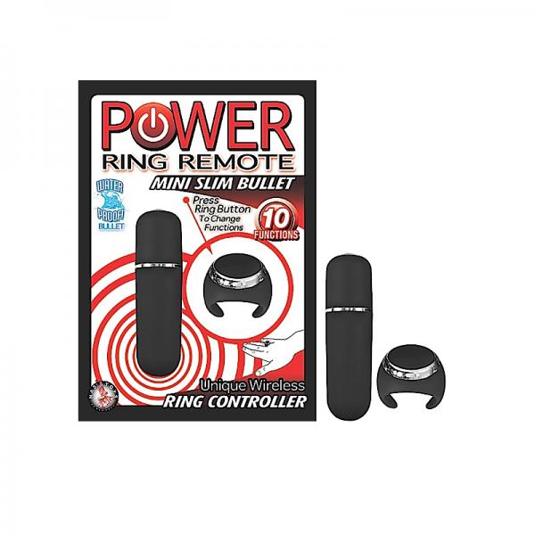 Power Ring Remote Mini Slim Bullet Vibrator Black