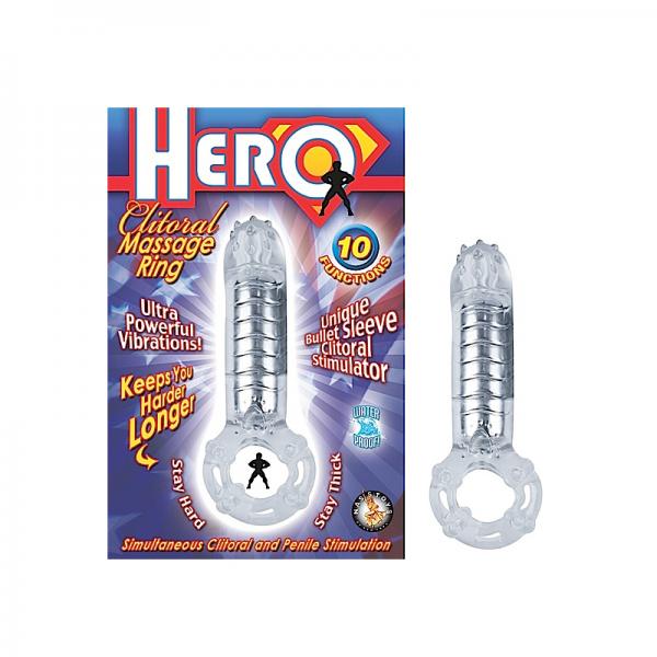 Hero Cockring & Clitoral Massager-clear