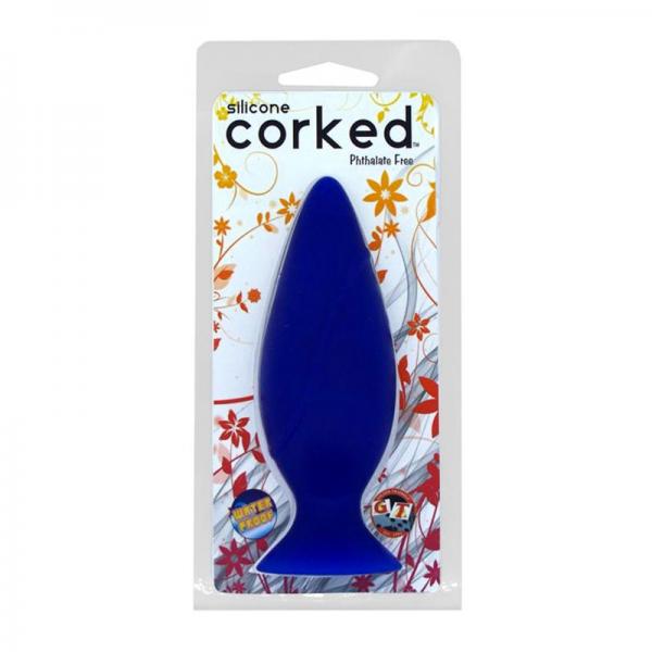 Corked Medium Anal Plug - Blue