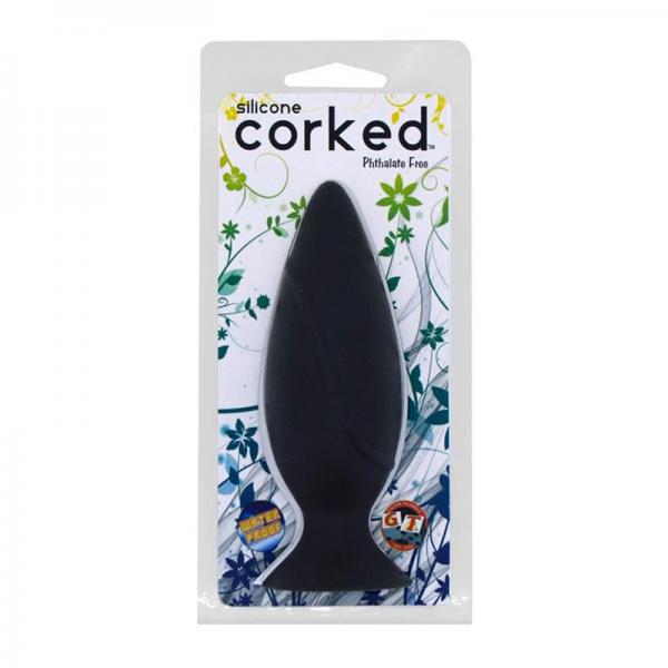 Corked Medium Anal Plug - Charcoal