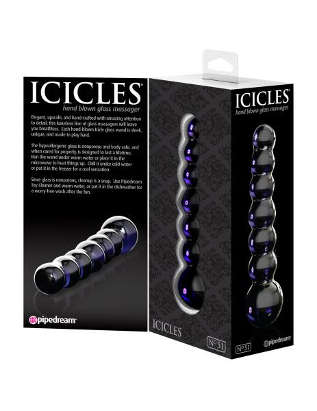 Icicles No 51 Black Beaded Glass Massager