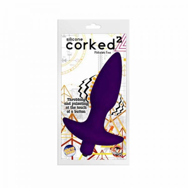 Corked 02 Silicone Anal Plug Waterproof Purple - Small