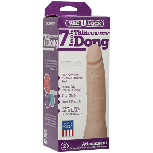 Vac-U-Lock 7in Ultraskyn Thin Dong - Beige