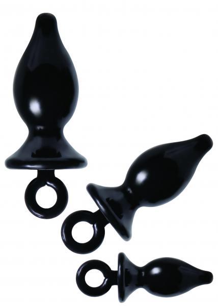 Anal Training Kit 3 Black Butt Plugs