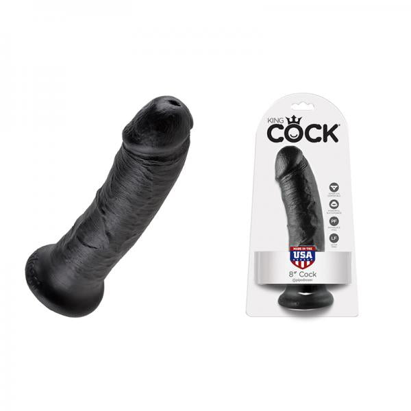 King C*ck 8 Inch Dildo - Black