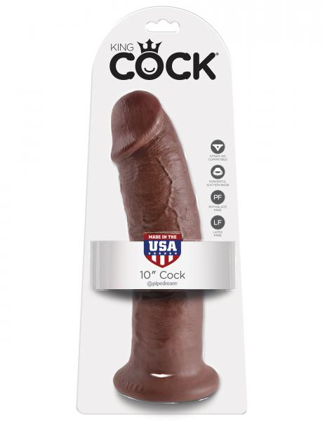 King Cock 10in Dildo - Brown