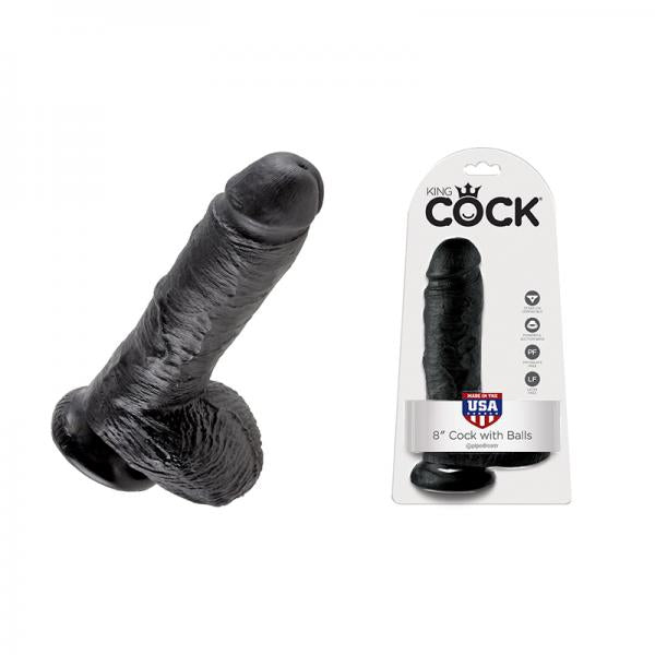 King Cock 8in Cock - Black