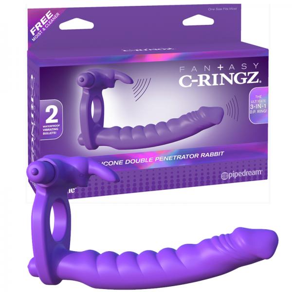 Fantasy C-Ringz Silicone Double Penetrator Rabbit