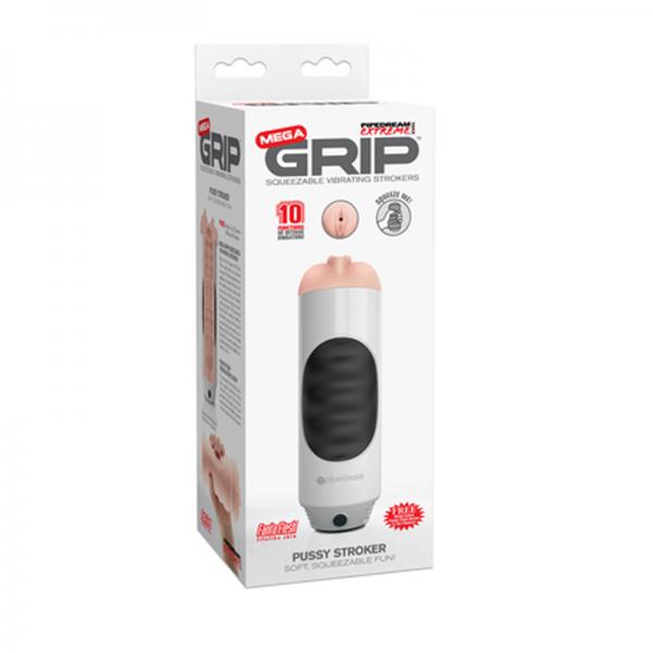 Mega Grip Squeezable Vibrating Strokers Pussy