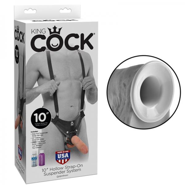 King Cock 10 in Hollow Strap On Suspender System