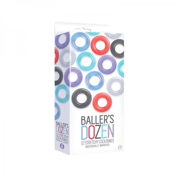 The 9's, Baller's Dozen, 12-piece TPE Cock Ring Set