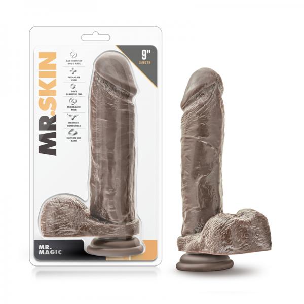 Mr Magic 9 inches Chocolate Brown Dildo with Suction Cup