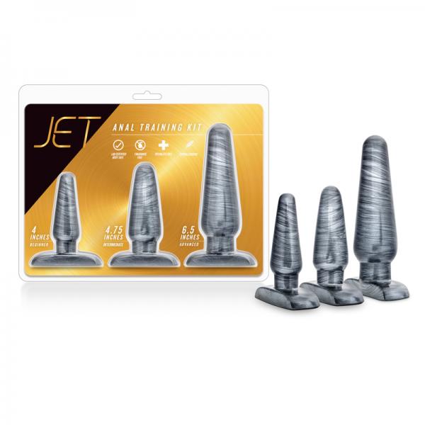 Jet Anal Trainer Kit Carbon Metallic Black 3 Butt Plugs