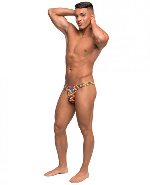 Pride Fest Contoured Pouch Bong Thong Rainbow S/M