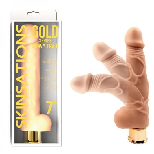 Skinsations Gold Series Gravy Train 7in Vibrating Dildo Multi Function