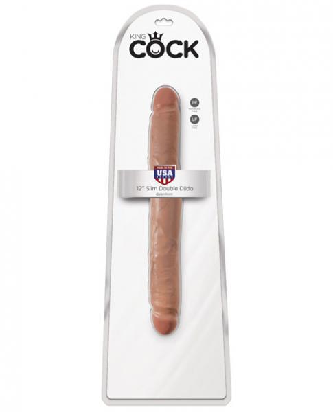 King Cock 12 inches Slim Double Dildo Tan