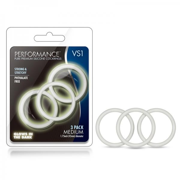 Performance - Vs1 Pure Premium Silicone Cockrings - Medium - White