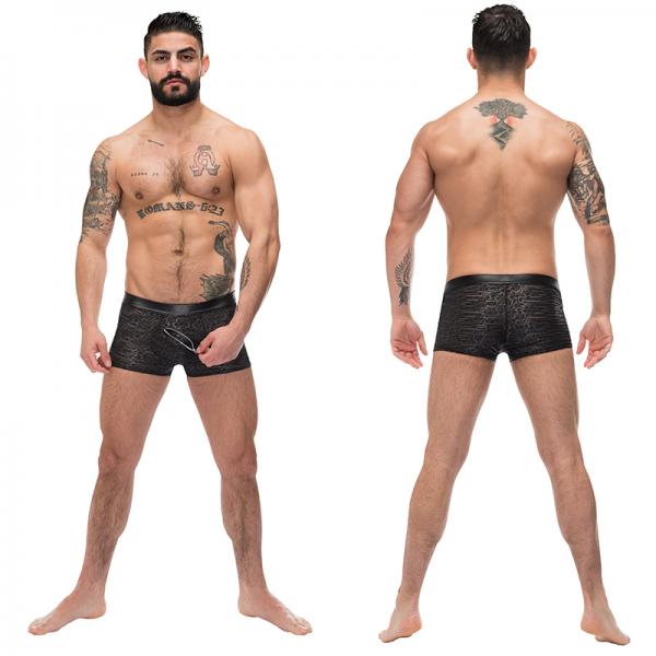 Male Power Zip It Zip Pouch Short Black Xl
