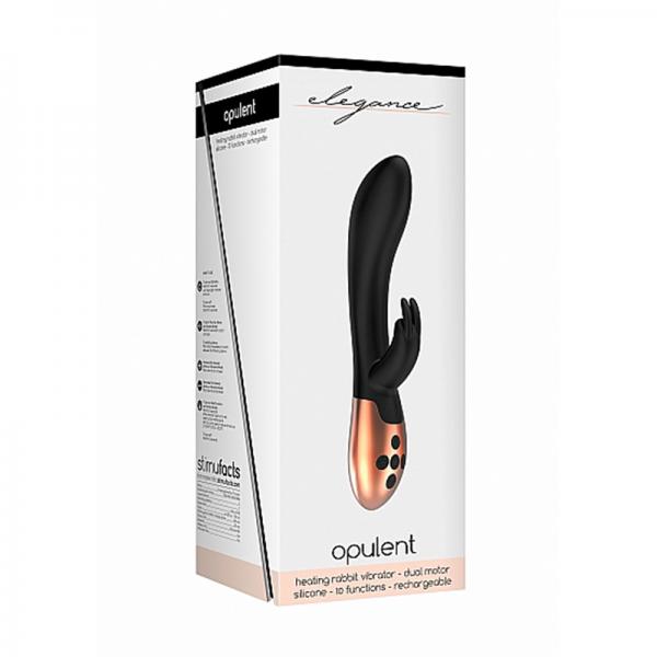 Elegance Opulent Heating Rabbit Vibrator - Black