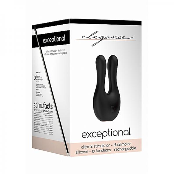 Elegance Exceptional Dual Motor Clitoral Stimulator - Black