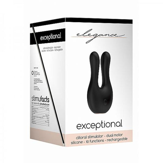 Elegance Exceptional Dual Motor Clitoral Stimulator - Black