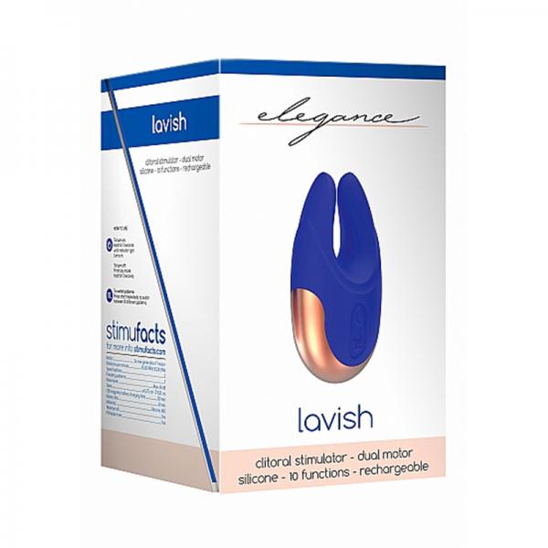 Elegance Lavish Dual Motor Clitoral Stimulator - Blue