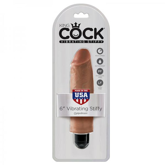 King Cock 6in Vibrating Stiffy Tan