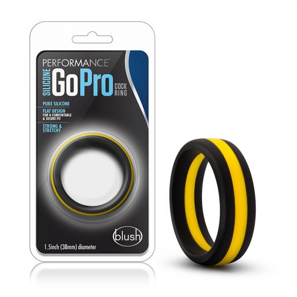 Performance - Silicone Go Pro Cock Ring - Black/gold/black