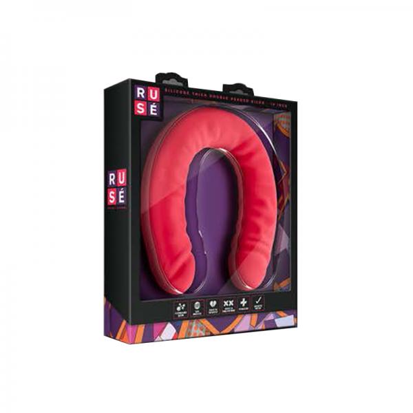 Ruse - Silicone Double Headed Dildo - 18in - Cerise