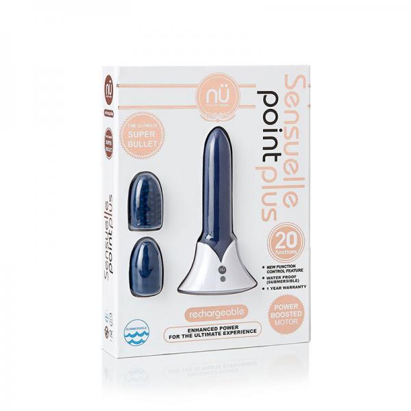 Sensuelle Point Plus Bullet Vibrator Blue 2 Sleeves