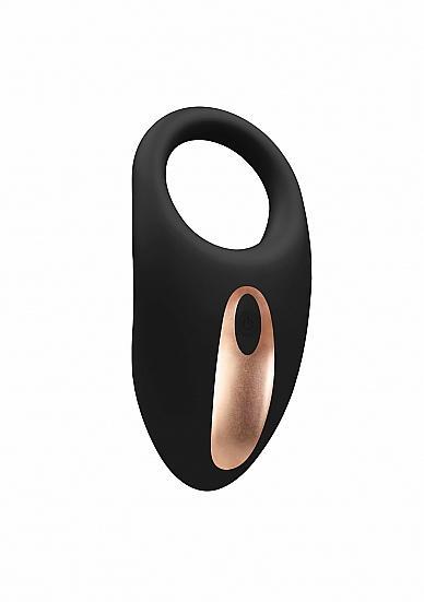 Elegance Dual Poise Vibrating Cock Ring & Remote Black