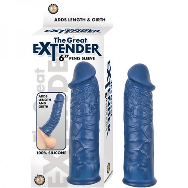 The Great Extender 6 inches Penis Sleeve Blue