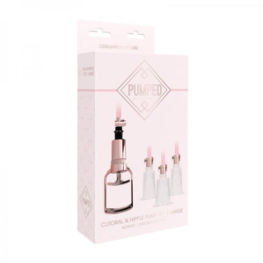 Pumped - Clitoral & Nipple Pump Set Large - Rose