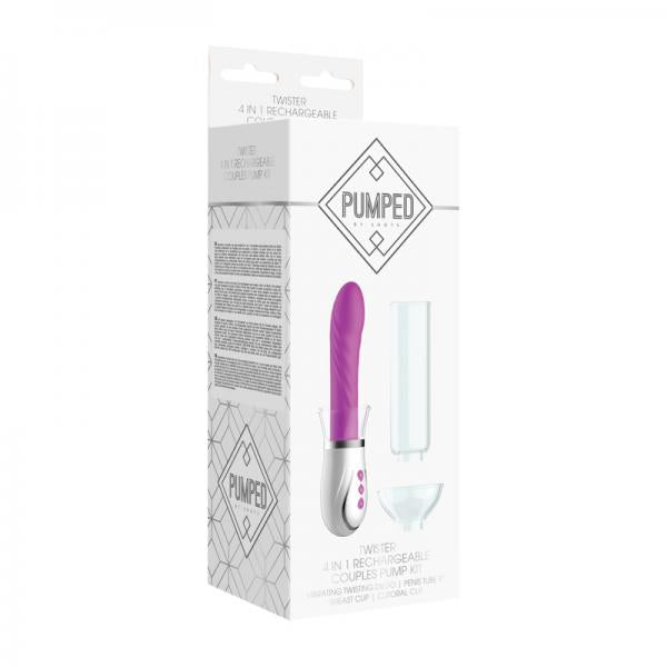 Twister - 4 In 1 Rechargeable Couples Pump Kit - Purple