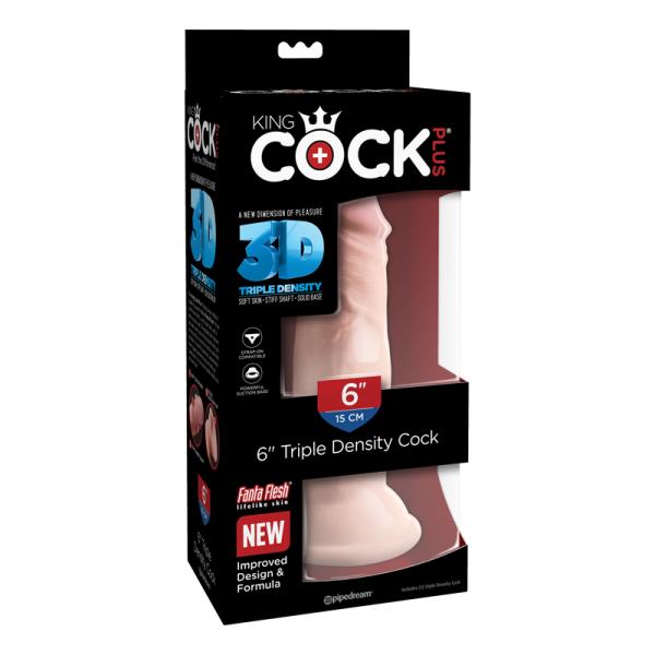 King Cock Triple Density 6 inches Dildo Beige